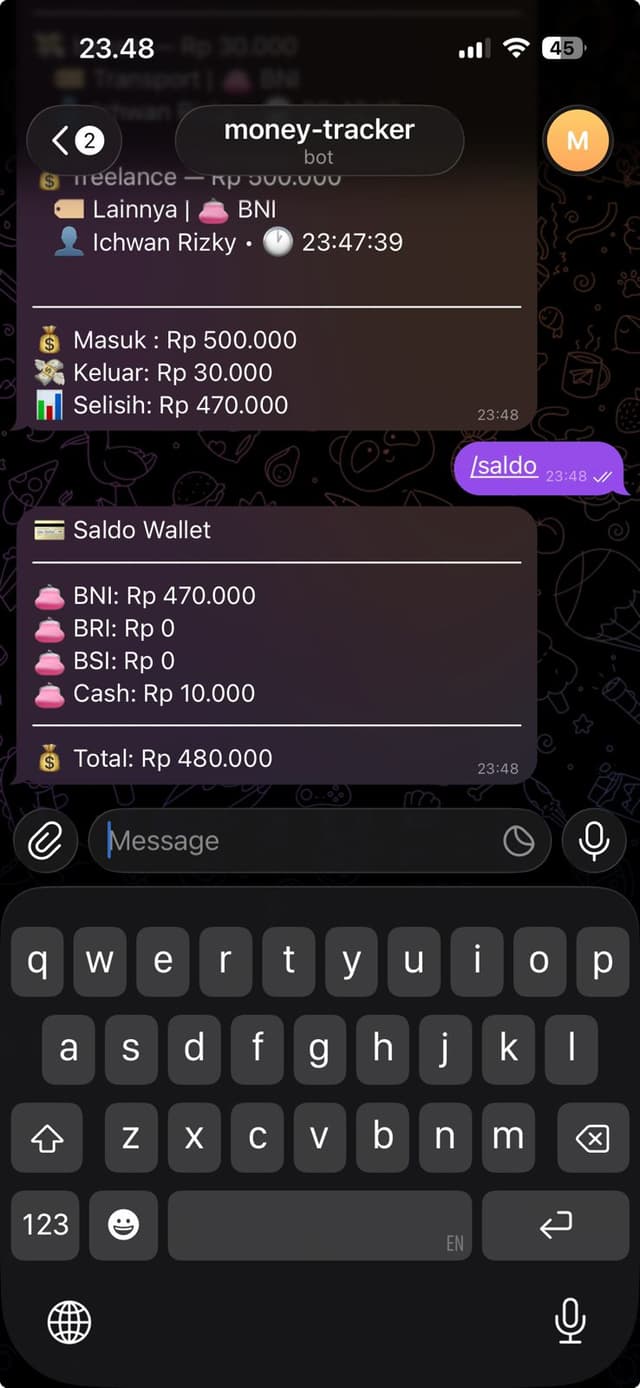 Cek saldo wallet